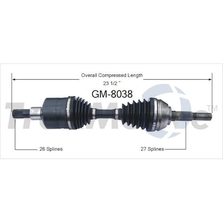 Surtrack Axle Cv Axle Shaft, Gm-8038 GM-8038